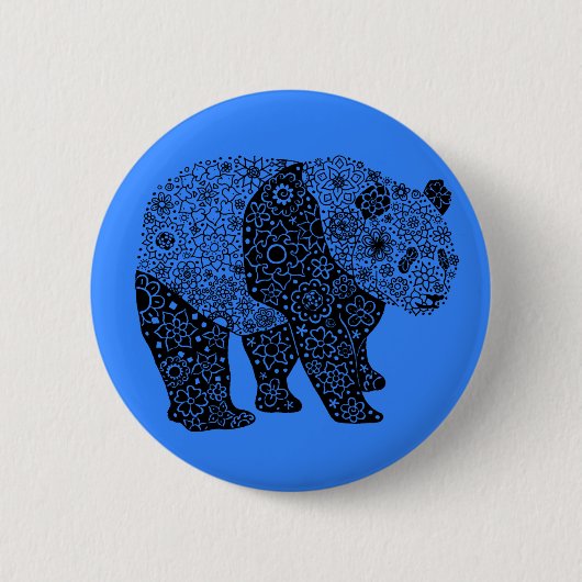 Künstlerischer Panda-Bärn-runder Knopf Button (Vorderseite)