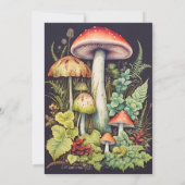 Künstlerischer Pilzwald Print Geburtstagsparty Einladung (Rückseite)