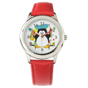 Künstlerischer Pinguin Armbanduhr