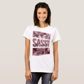 Künstlerischer Pinker SASSY Druck T-Shirt (Vorne ganz)