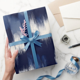 Künstlerischer Pinsel Navy Indigo Strich Abstrakte Geschenkpapier
