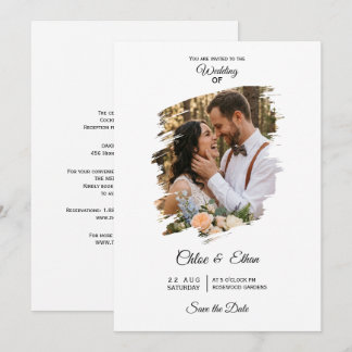 Künstlerischer Pinselstrich Foto-Hochzeitseinladun Einladung