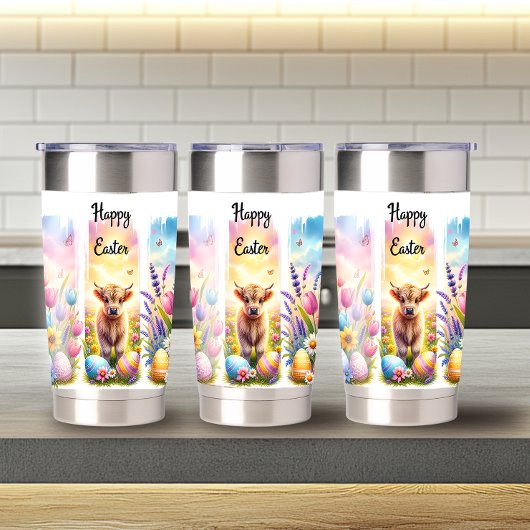 Künstlerischer Pinselstrich Osterhochland Kuh 20oz Thermobecher