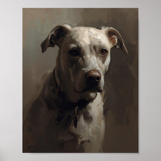 Künstlerischer Pitbull-Hund - Abstrakter expressio Poster (Vorne)