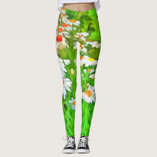 Künstlerischer Pop Bright and Colorful Art Daisies Leggings