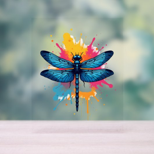 Künstlerischer Pop Malerische Drachenfliege Acrylschild (Neutral)