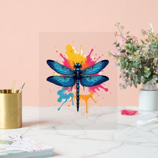 Künstlerischer Pop Malerische Drachenfliege Acrylschild (Hochzeit)