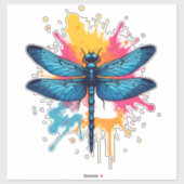 Künstlerischer Pop Malerische Drachenfliege Aufkleber (Blatt)