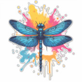 Künstlerischer Pop Malerische Drachenfliege Aufkleber (Vorderseite)