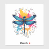 Künstlerischer Pop Malerische Drachenfliege Aufkleber (Blatt)