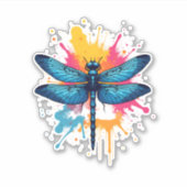 Künstlerischer Pop Malerische Drachenfliege Aufkleber (Vorderseite)
