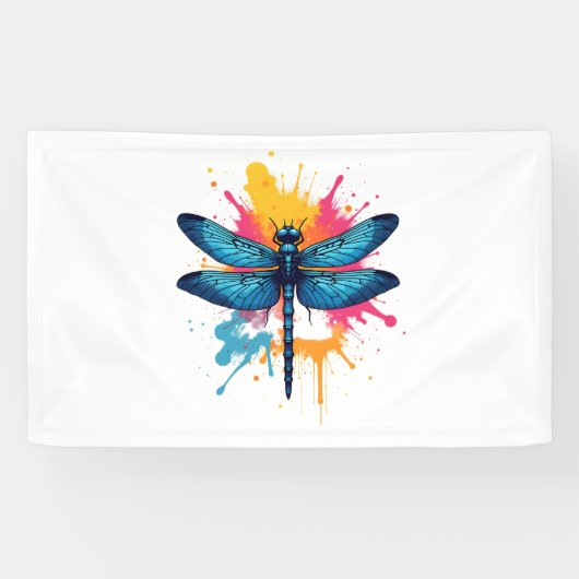 Künstlerischer Pop Malerische Drachenfliege Banner (Horizontal)
