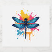 Künstlerischer Pop Malerische Drachenfliege Schaumweinetikett (Einzelnes Label)