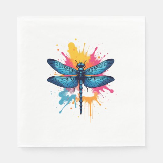 Künstlerischer Pop Malerische Drachenfliege Serviette (Vorderseite)
