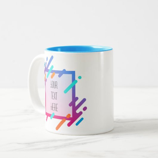 Künstlerischer Rahmen kreieren Sie Ihre eigene Zwe Zweifarbige Tasse (Vorderseite Links)