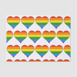 Künstlerischer Rainbow Heart Gay Pride auf Weiß Seidenpapier