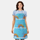 Künstlerischer Regenbogen Farbenfrohe Kunst Schürze (Getragen)