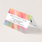 Künstlerischer rosa gelber abstrakter moderner visitenkarten (Rückseite)