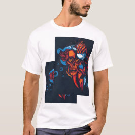 🔥 Künstlerischer roter Totenkopf – Feuerdesign 🔥 T-Shirt