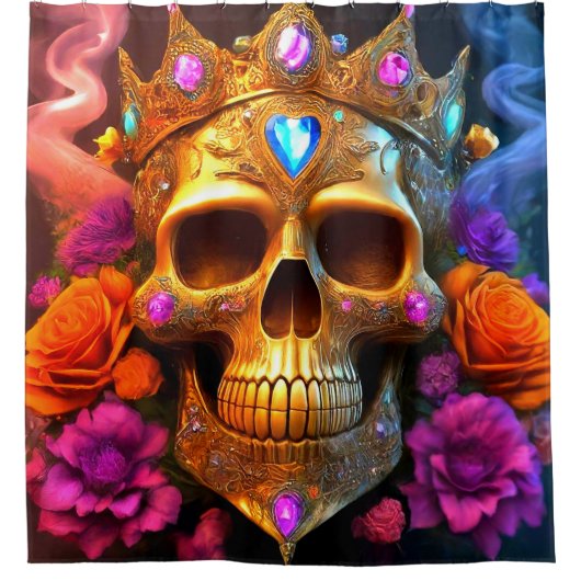 Künstlerischer Schädel Duschvorhang (Vorderseite)