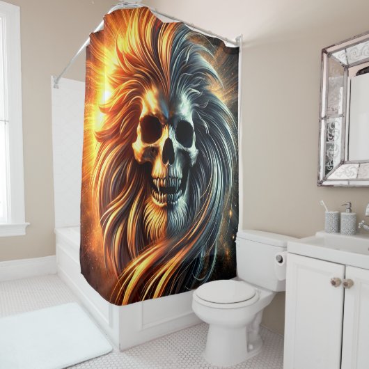 Künstlerischer Schädel Duschvorhang (Beispiel)