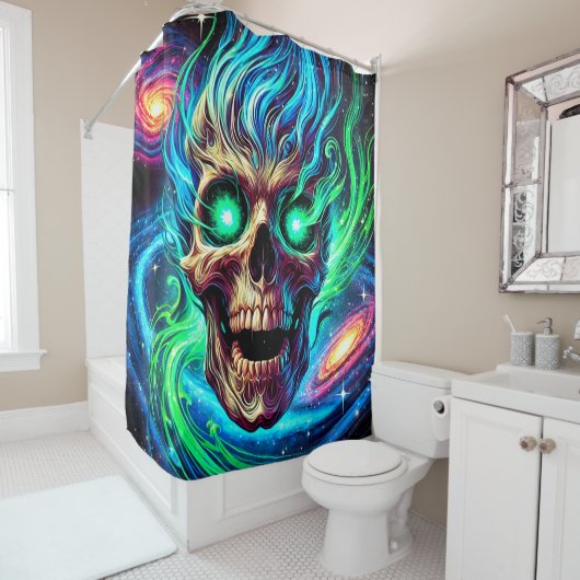 Künstlerischer Schädel Duschvorhang (Beispiel)