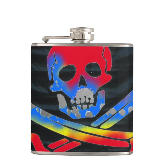 Künstlerischer Schädel Flachmann (Vorderseite)