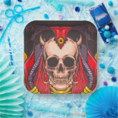 Künstlerischer Schädel Pappteller (Party)