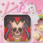 Künstlerischer Schädel Pappteller (Party)