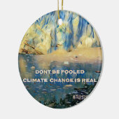 Künstlerischer schmelzender Gletscher-'Klimawandel Keramikornament (Links)