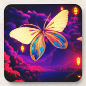 Künstlerischer Schmetterling Getränkeuntersetzer (Vorderseite)