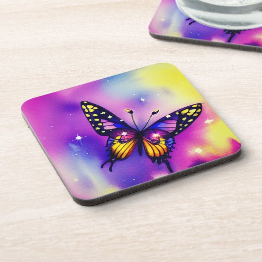 Künstlerischer Schmetterling Getränkeuntersetzer (Linke Seite)