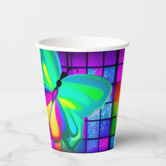 Künstlerischer Schmetterling Pappbecher (Vorderseite)