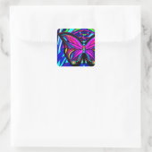 Künstlerischer Schmetterling Quadratischer Aufkleber (Tasche)