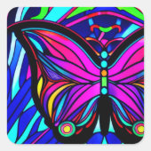 Künstlerischer Schmetterling Quadratischer Aufkleber (Vorderseite)
