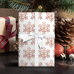 Künstlerischer Schneeflocken-Imitat-Roségold-Weihn Geschenkpapier
