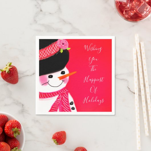 Künstlerischer Schneemann mit Reds Serviette (Beispiel)