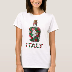 Künstlerischer Silber-ITALIEN-Aufdruck T-Shirt
