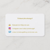 Künstlerischer Silberner Glitzer Visitenkarte (Rückseite)