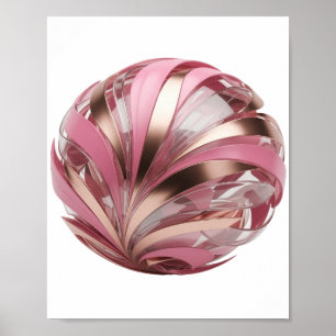 Künstlerischer Silberner PINK UND GOLD METALLISCHE Poster