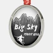 Künstlerischer Skifahrer großer Himmel-Montanas Ornament Aus Metall (Links)