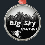 Künstlerischer Skifahrer großer Himmel-Montanas Ornament Aus Metall<br><div class="desc">Künstlerischer Skifahrer großer Himmel-Montanas</div>