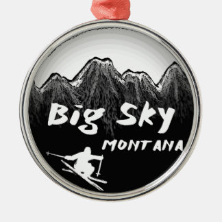 Künstlerischer Skifahrer großer Himmel-Montanas Ornament Aus Metall