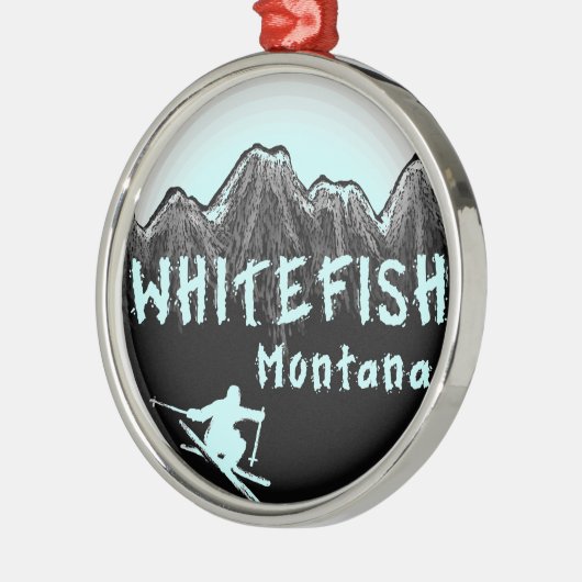 Künstlerischer Skifahrer Maräne-Montanas Silbernes Ornament (Links)