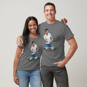 Künstlerischer Slice-Tennis-Strategie-Spieler-Desi T-Shirt