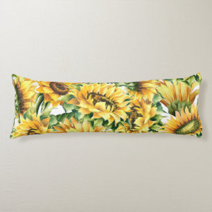 Künstlerischer Sonnenblumengarten - Vintage-Blumen Seitenschläferkissen