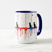 Künstlerischer Splatter-Katzenbecher Tasse (VorderseiteRechts)