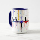 Künstlerischer Splatter-Katzenbecher Tasse (Vorderseite Links)