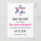 Künstlerischer Star von David Bar Bat Mitzvah Save Ankündigungspostkarte (Vorderseite)