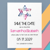 Künstlerischer Star von David Bar Bat Mitzvah Save Ankündigungspostkarte